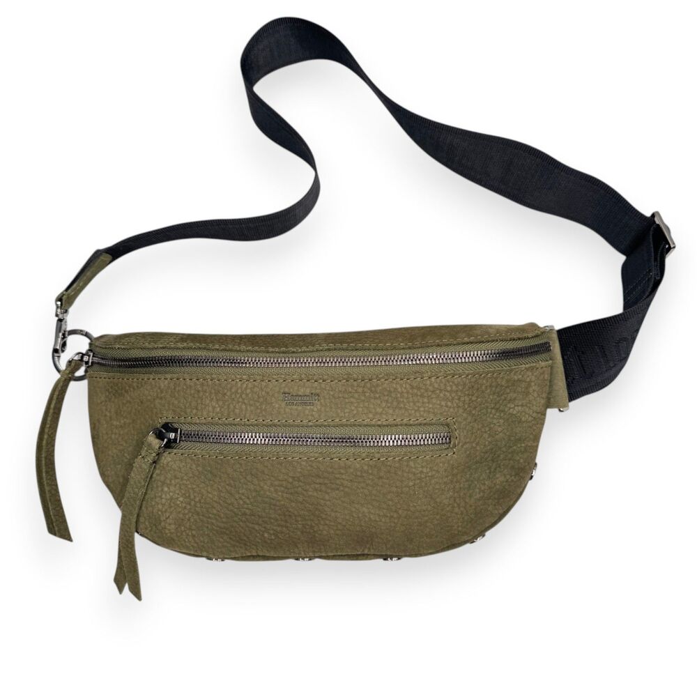Hammitt Charles Olive Natural Nubuck Crossbody Sling Belt Bag Fanny Pack